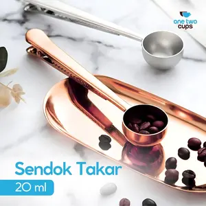 Cahaya Bundaran - One Two Cups Sendok Takar Kopi Teh Measuring Spoon with Clip - G166