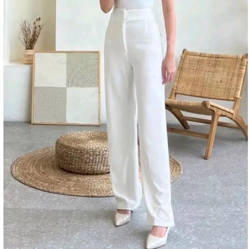 Cozie Knitt Pants Celana Highwaist Panjang Wanita Kullot Rib Premium Basic Karet Kulot 5