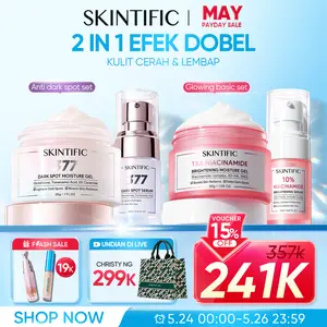 SKINTIFIC - 2pcs Skincare Set | 2IN1 Serum Moisturizer Glowing Brightening Vitamin C PDRN Anti-Aging Glass Skin 377 Dark Spot Barrier Soothing Gel Acne Treatment Acne Calming Retinol Peeling 5X Ceramide Niacinamide Oil-control Sensitive Kulit Berminyak