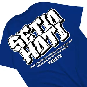 Kaos Setia Hati Terate Couple Simpel Lawasan Katun Biru