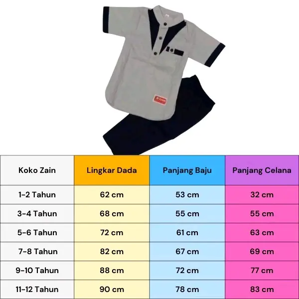 KOKO ZAIN ANAK USIA 1-11 TAHUN PLUS PECI POLOS   Katun  Poliester Hitam Putih ternyaman terlaris dan termurah Baju Kerah 6