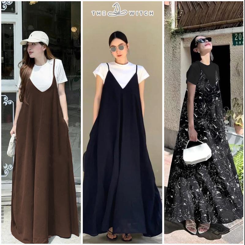 [Khách >1m60] Váy suông, đầm suông yếm kèm áo FORM DÀI (set 2 món) HÀNG THIẾT KẾ LOẠI 1