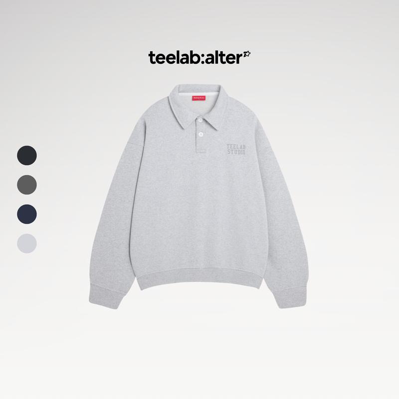 Áo Sweater Cổ Polo Nỉ chân cua Basic Logo Teelab Local Brand Unisex Oversize HD095 