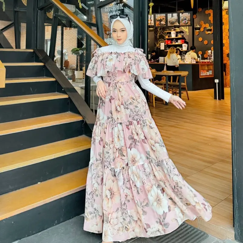 OVERALL MOTIF SUMMER DRESS BY HAURA Zipper Wanita Cantik  Ceruty Mewah