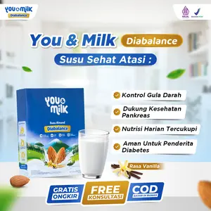 You&Milk Diabalance - Susu Almond Sehat Bantu Kontrol Guldar Diabetes Tinggi Serat Rendah Gula Original BPOM 200gr