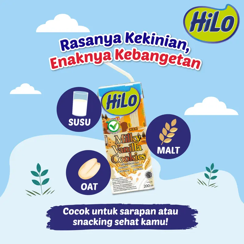 HiLo Ready to Drink 200ml (4 tetrapack) - Sumber Kaslium Tinggi Vitamin D 3