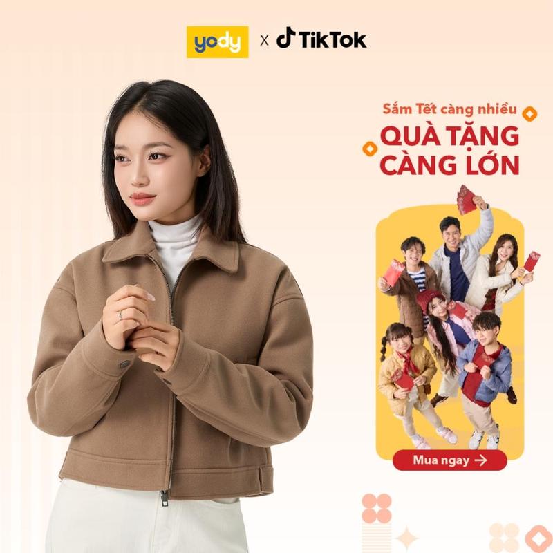 Áo Khoác Nữ YODY Dạ Cổ Đức Đai Cài Cá Tính WCJA25F071