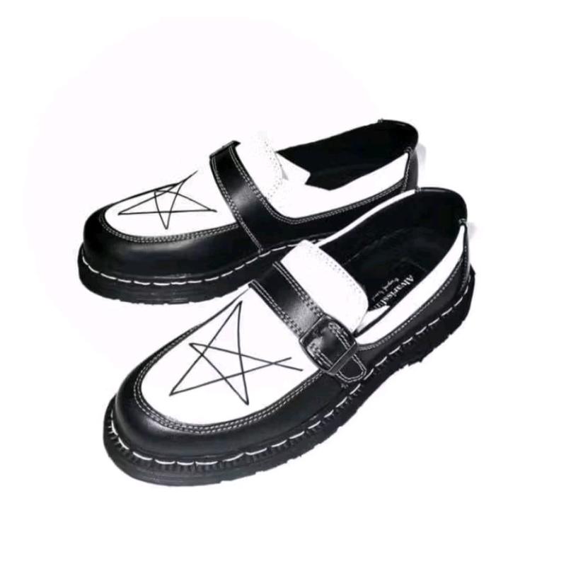 Sepatu Jhon Docmart Casual Formal Shoes Pria Pantofel Kerja Hitam Fantofel Wanita Karet 5