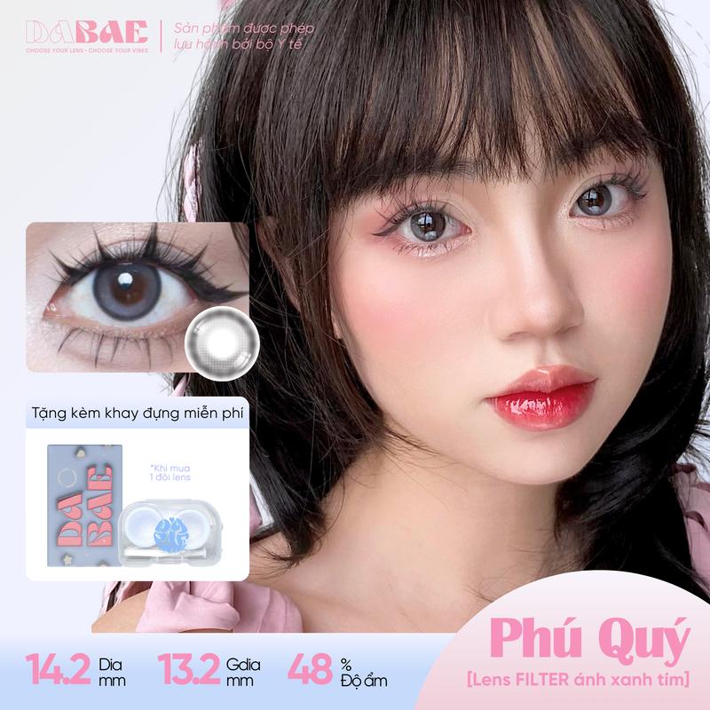 Kính áp tròng DABAE lens mắt màu xám trong 3 tháng DIA 14.2mm có độ cận 0-8 PHÚ QUÝ