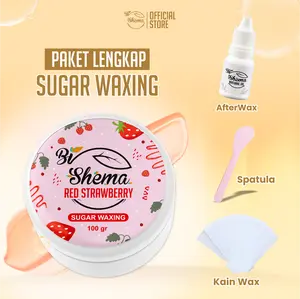 BIO SHEMA Paket Lengkap 100Gr Sugar Waxing + Serum After Wax + Spatula + Kain Wax - pencabut bulu ketiak, kaki, tangan, kumis, hair removal