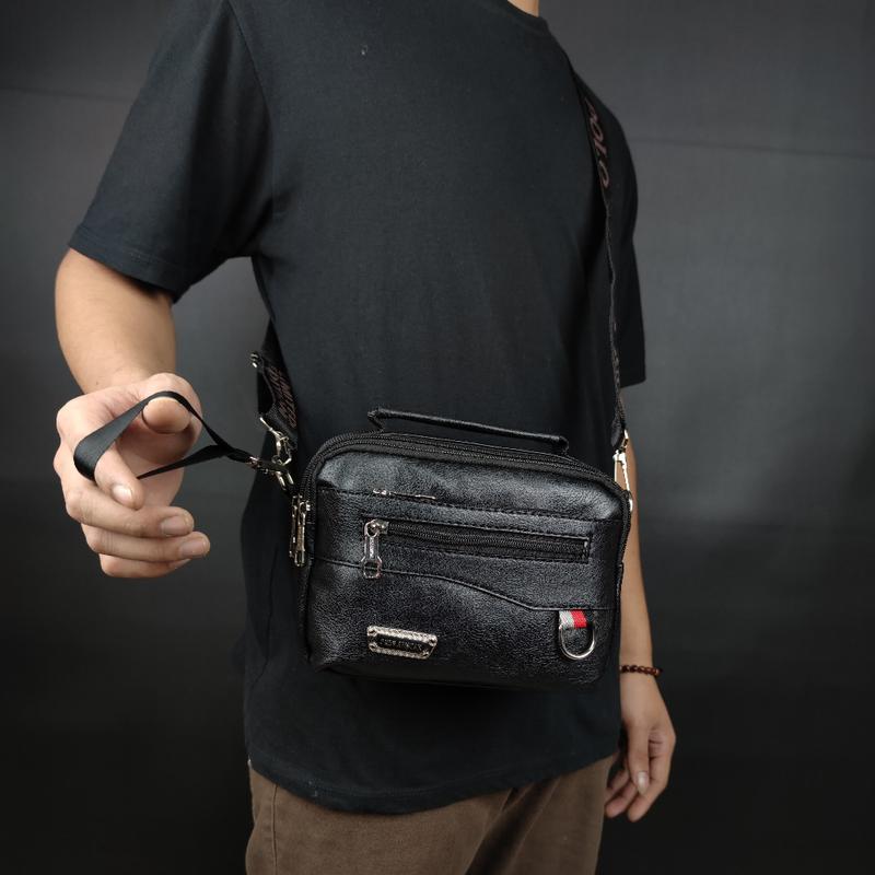 POLO AMSTAR - Handbag Pria Wanita Bahan kulit PU Multifungsi Bisa Selempang Clucth Bag Tas Tangan 7