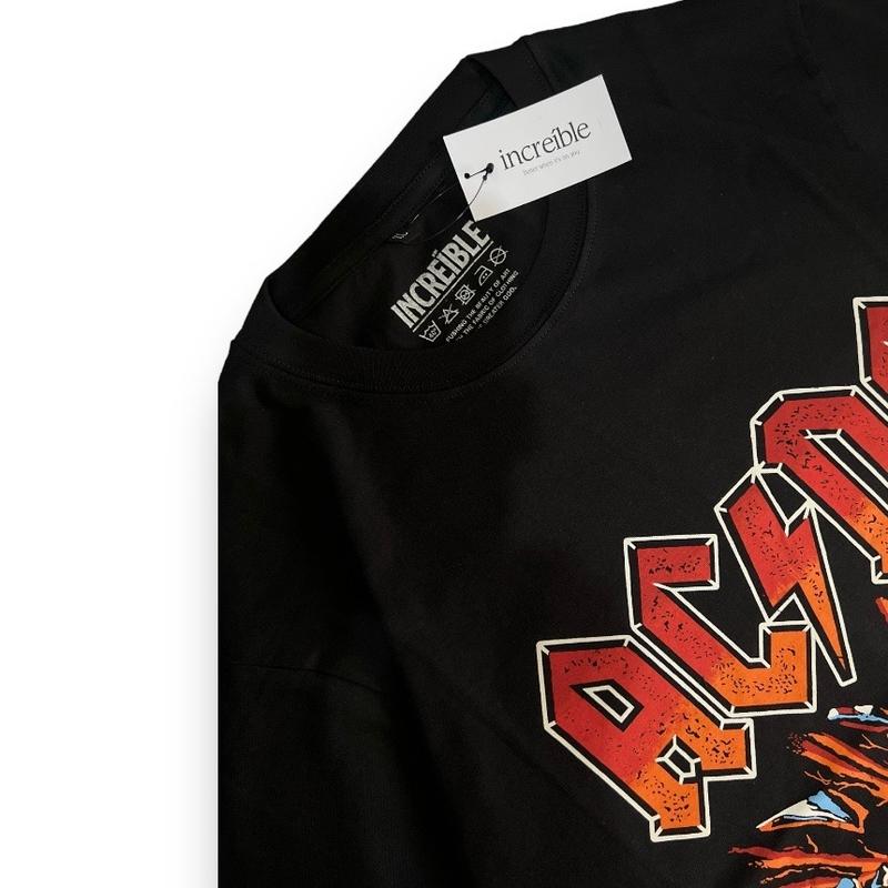 Kaos Band Vintage ACDC Motif Guitar Explosion Logo Katun Combed Lembut Hitam Sablon Lengan Pendek | T-Shirt Pria  Dewasa Distro Bandung Metal | Baju Atasan Cowok Skena Style Keren 7