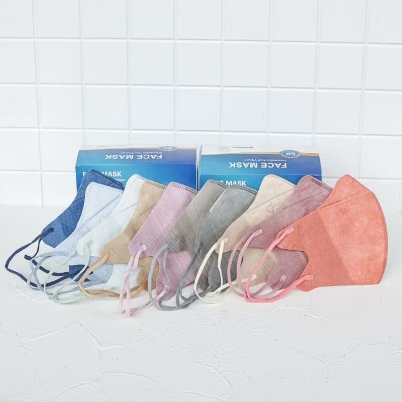 (Paket Grosir 5box) Masker Duckbill Mix Warna Duckbil Face Mask Dewasa 250 pcs - 5 Pcs Duckbill Mix Warna