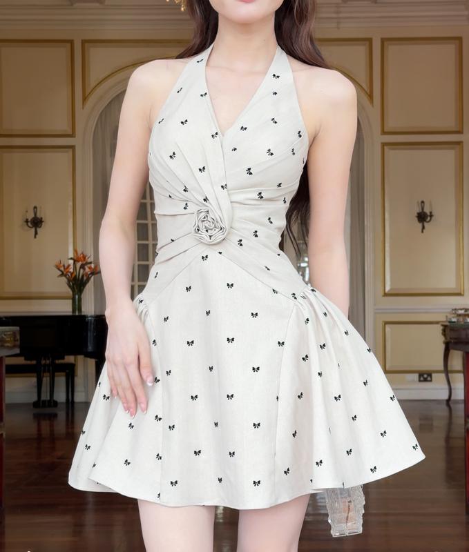 SÒ VINTAGE - JADE đầm xếp quấn hoa phom xòe