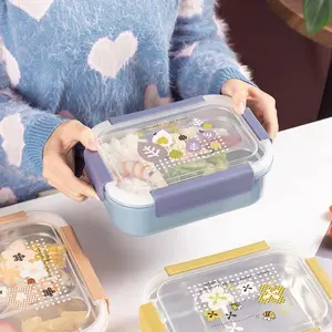 Kotak Makan Anak Stainless Steel 304 Kids / Rantang Makan Kotak Makan Motif Lucu 3 Grid + Sendok Kotak Makan Anak Stainless Steel 304 Kids / Rantang Makan Kotak Makan Motif Lucu 3 Grid + Sendok