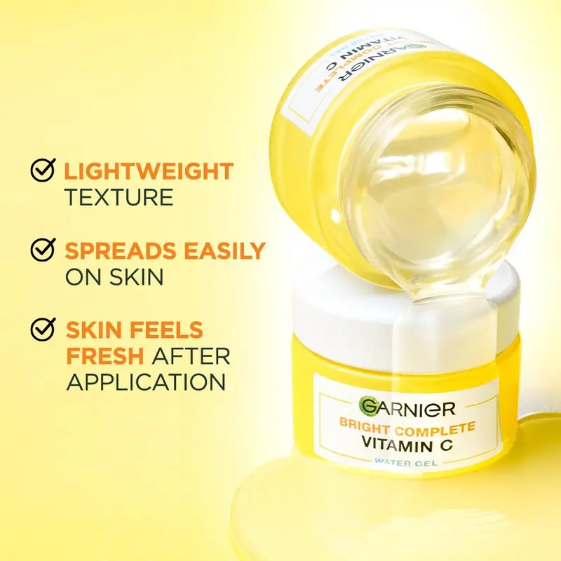 Garnier Bright Complete Water Gel Moisturizer 50ml + Night Cream 50ml 4
