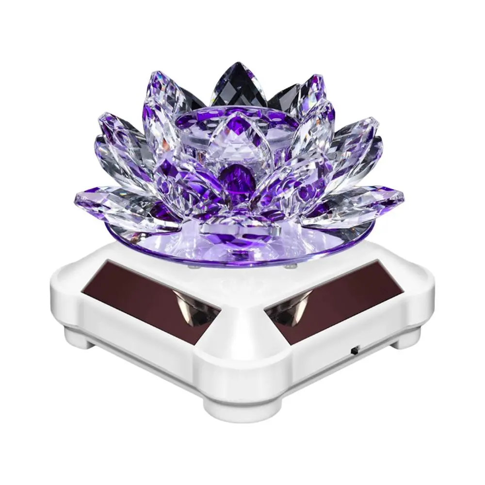 Car Perfume Decoration Car Air Freshener Fashion Portable Multifunction Automatic Rotating Crystal Lotus for Home Windowsills Car Decor