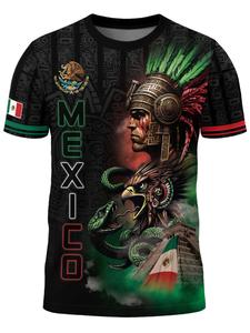 Camiseta de cultura azteca de México con águila guerrera, herencia, orgullo y legado; camiseta de fútbol, transpirable y cómoda; para fiesta, visualización de partidos y como regalo