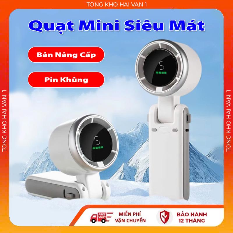 [GIÁ MỞ BÁN ] Quạt cầm tay mini MG9 dung lượng pin 4000mAh 5 cấp độ gió quạt tích điện có thể gấp gọn màn hình hiển thị pin tuabin gió bảo hành 12 tháng