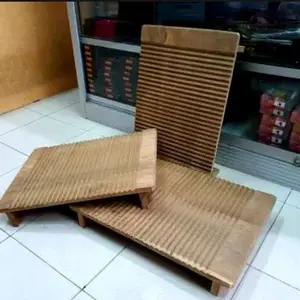 Kayu Cuci Baju Pakaian Papan Cuci Kayu Gilesan Baju 60 x 40 cm