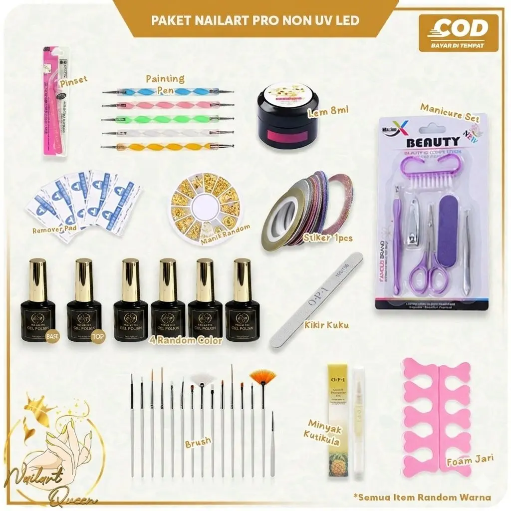 Promo paket nailart NON UV LED Nailart Pro / Paket Usaha Nailart Pro