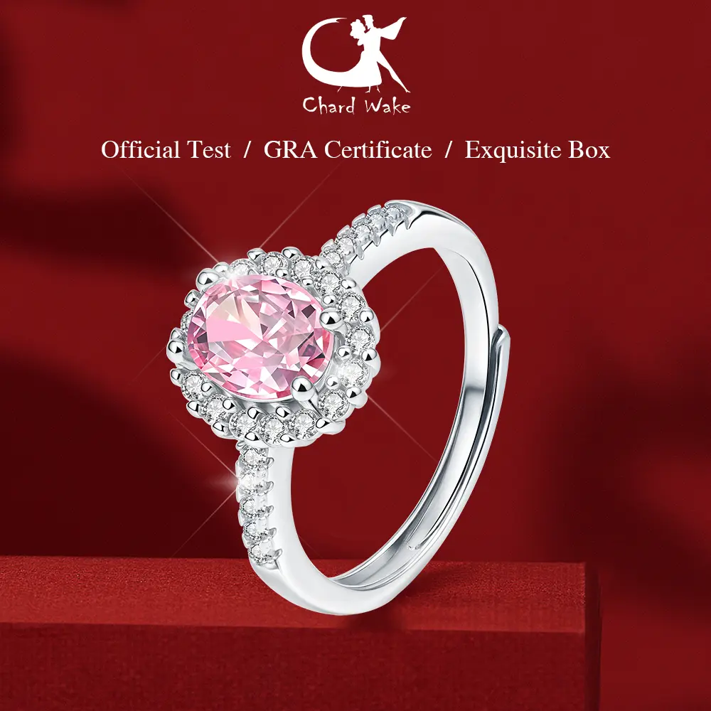 【003Harga telah dibanting, segera di CO】Chard Wake Cincin Wanita Berlian Original Korea Fashion Perhiasan Tunangan Pertunangan Cincin Cewek Rings CWR016-Pink