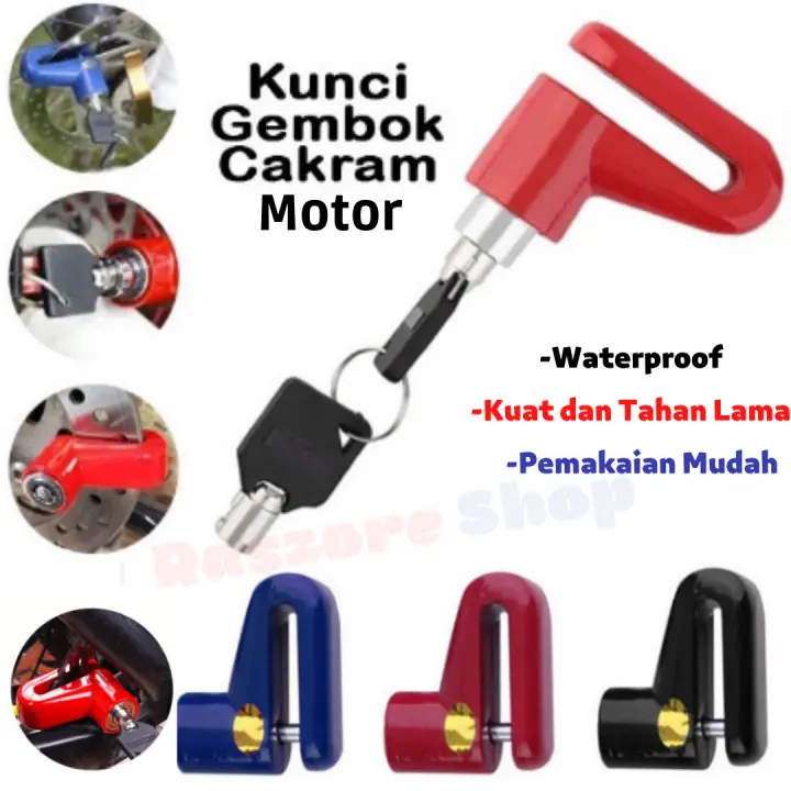 grosir Kunci Gembok Cakram Motor Pengaman Motor Lock Plastik Disk Brake safety - gembok cakram sepeda - gembok motor - MOTOLOCK PLASTIK