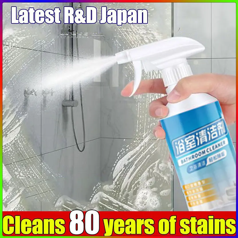 【2 Bottles Only 10.88】Bathroom cleaner Tiles stain remover 500ml Remove stubborn water stains and stains, gentle and non-irritating Cleaning Household Spray Plastic Vinyl Perfume cleaning  liquid