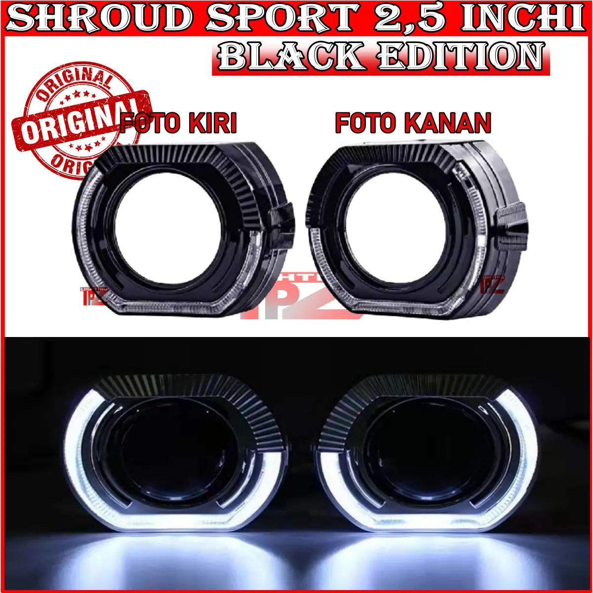 ORIGINAL SHROUD BMW SPORT 2.5 INCHI ANGEL EYE KRISTAL SHROUD BMW KRISTAL ANGEL EYE SHROUD BILED SHROUD BLACK EDITION