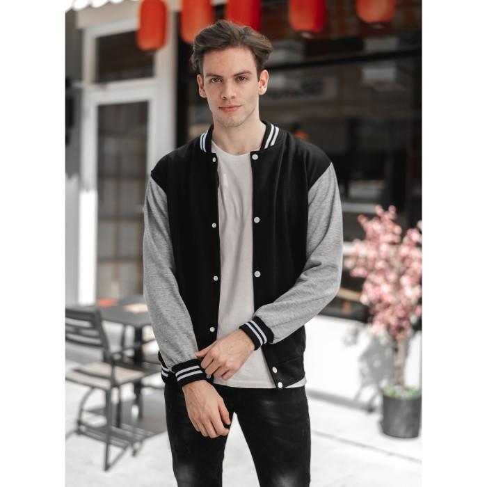 JAKET VARSITY PRIA JAKET COWOK BASEBALL JAKET FLEECE JAKET CASUAL PRIA 3