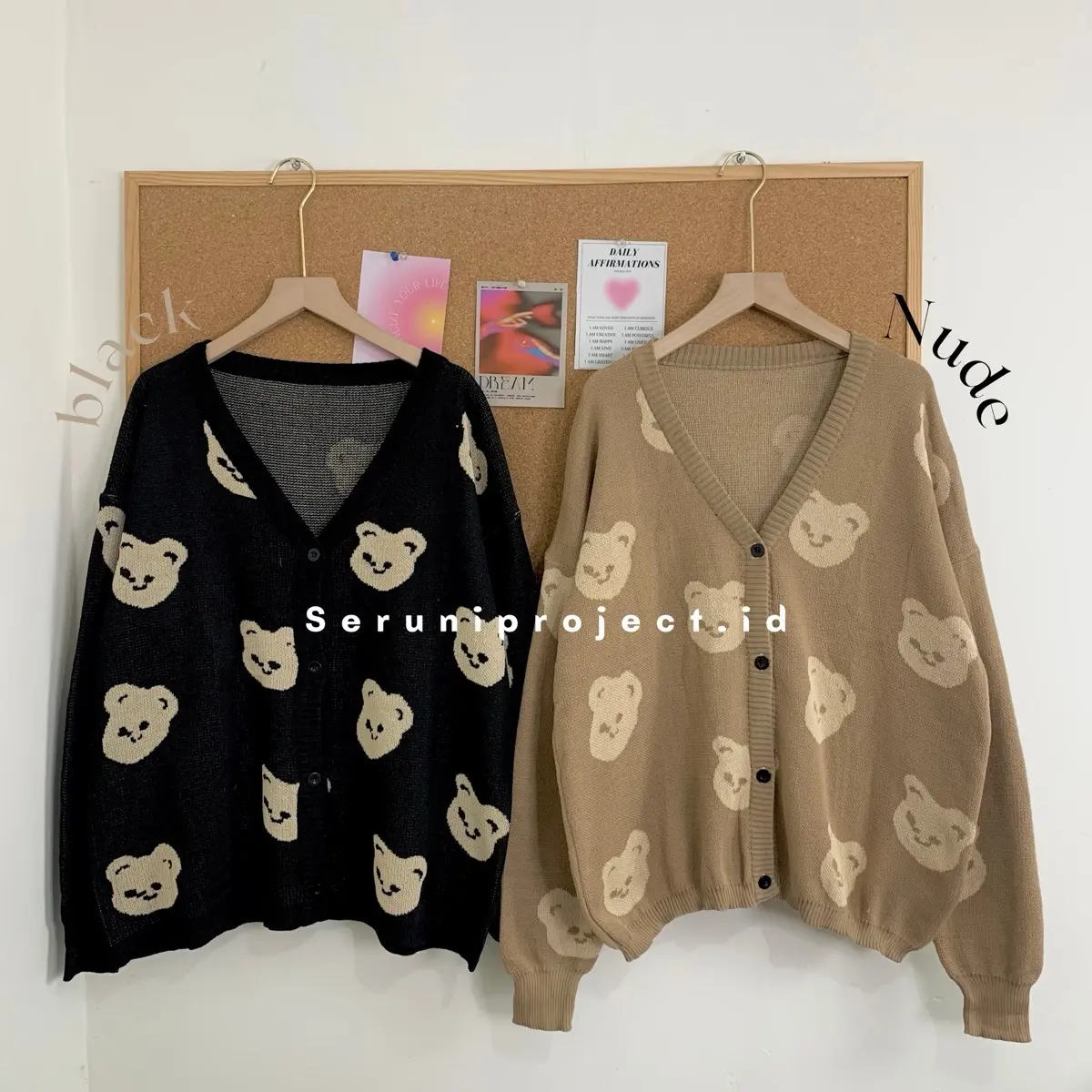 Alana knitwear cardigan sweater bear motif beruang atasan rajut wanit outer by Seruni project