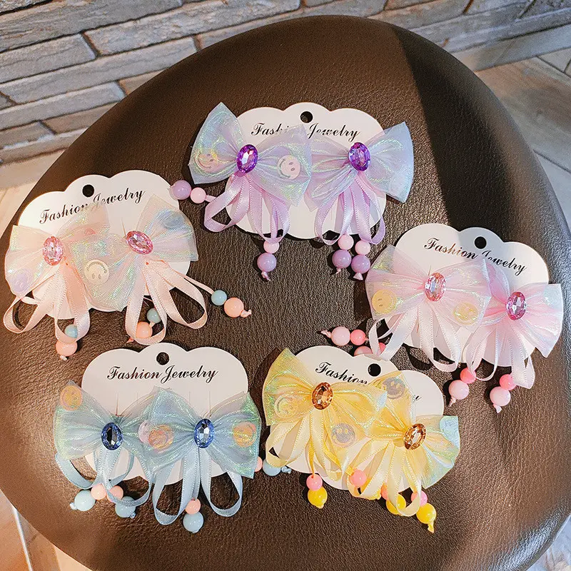 ED - 2PCS / SET JEPITAN RAMBUT PITA ANAK MODEL TALI MUTIARA KOREAN / JEPIT RAMBUT PITA ANAK LUCU KOREA 6