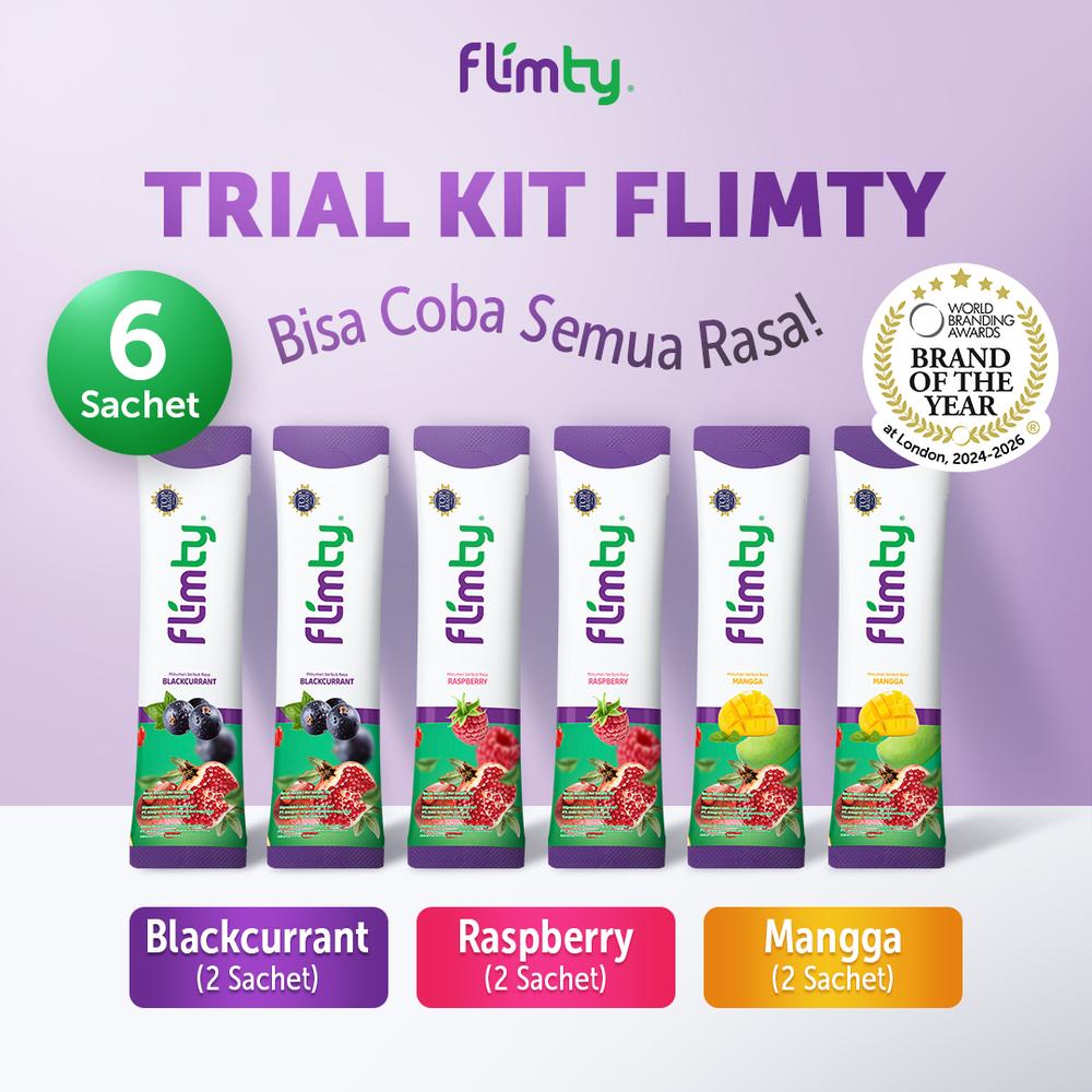 TRIAL KIT FLIMTY | Paket Flimty 3 Rasa (Blackcurrant, Raspberry, Mangga) | 6 Sachet