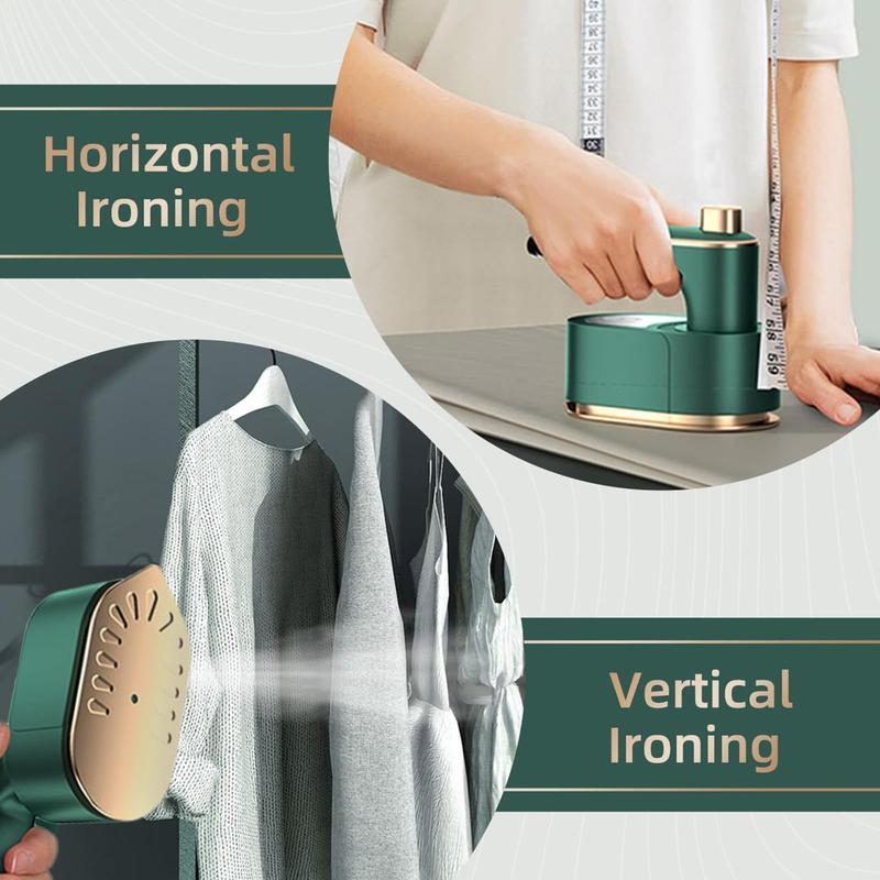 Product Introduction of Compact Travel Mini Iron – 180° Rotatable, Foldable Garment Steamer with Quick Heat-Up, Lightweight & Portable Design for Wrinkle Removal, Dark Green ABS Material, 3 Seconds Fast Wrinkle Resolution 5