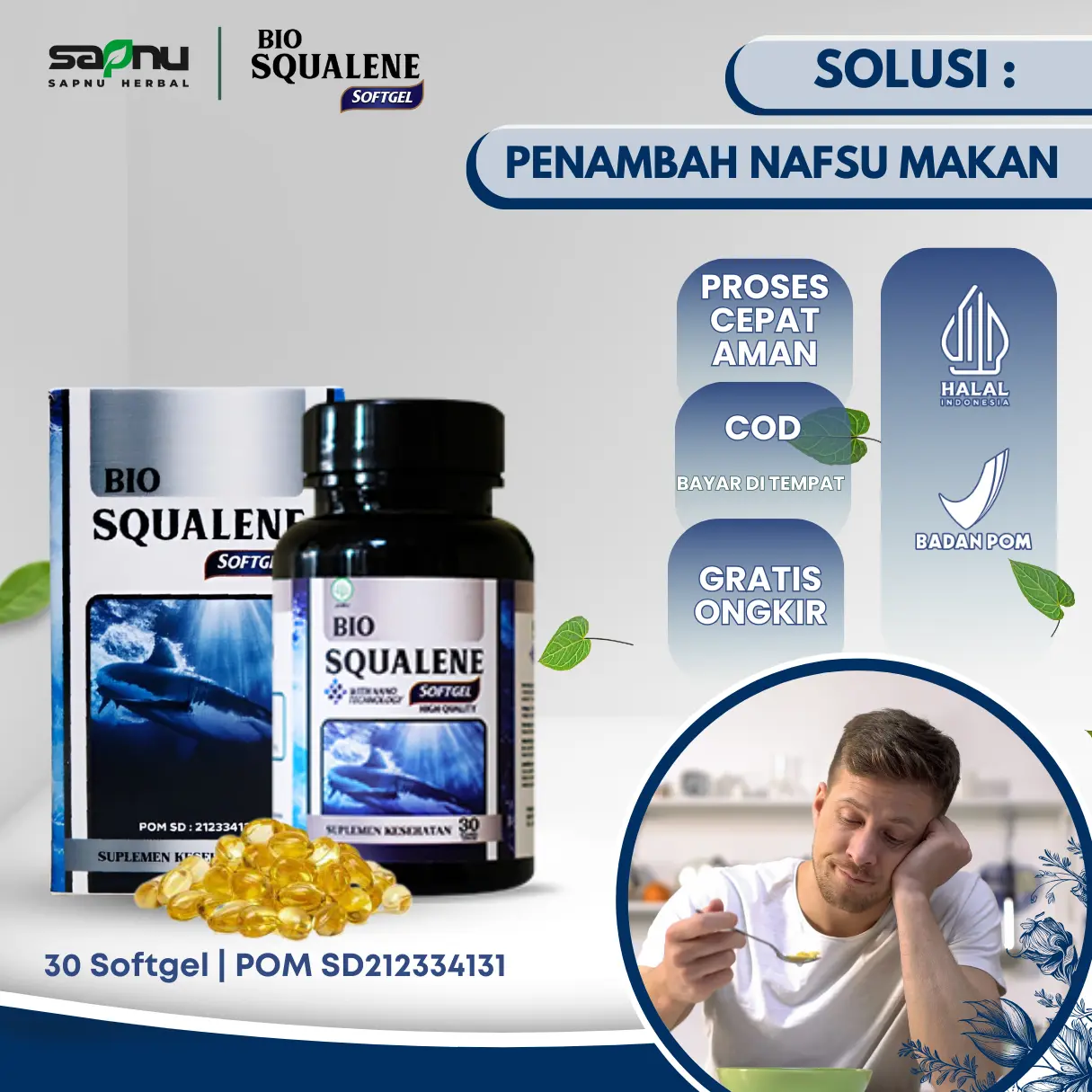 Penambah Peningkat Nafsu Makan Anak & Dewasan Herbal Bio Squalene