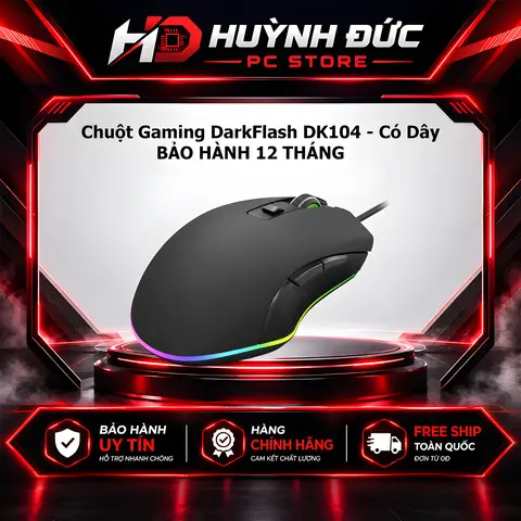 Chuột Gaming Có Dây darkFlash DK104 6D 3600DPI USB RGB - CHÍNH HÃNG