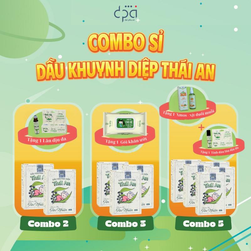  Combo Sỉ Dầu Khuynh Diệp Thái An  Hộp 25ml Vỉ 30ml - Dầu Khuynh Diệp Cho Bé 