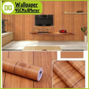 Wallpaper Dinding Motif Kayu Elegant 45CM x 8M Premium Quality