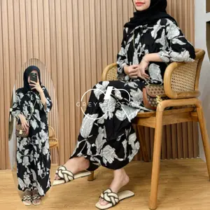 Dress Rayon Tali Thalia Premium Lengan Terompet Busui LD Standard - Jumbo