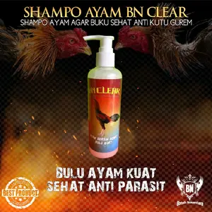 Sampo ayam BN CLEAR terbebas dari kutu gurem dan nyamuk mengilaukan bulu ayam