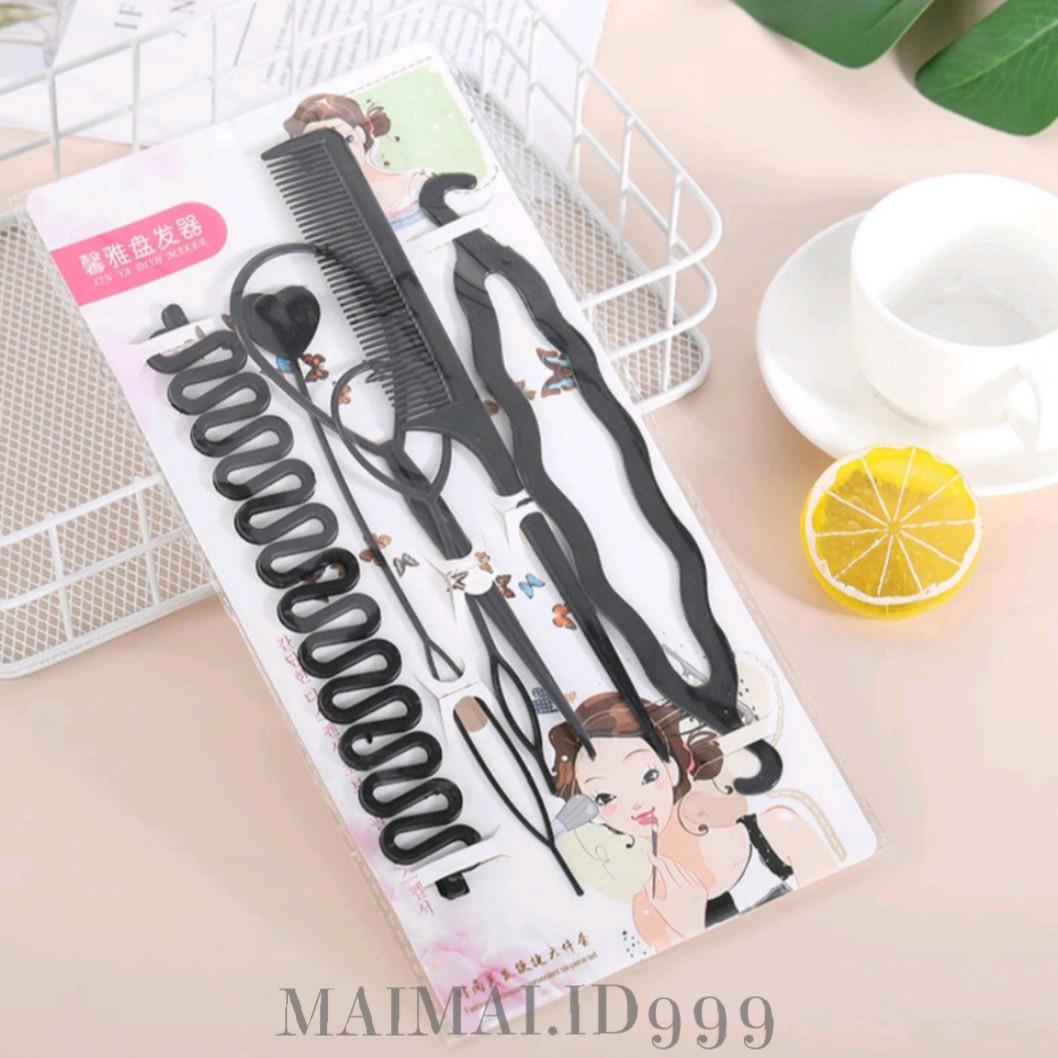 MAIMAI 6pcs SET Alat Kepang Sanggul Rias Penata Rambut / Alat Keriting Hair Styling Tools