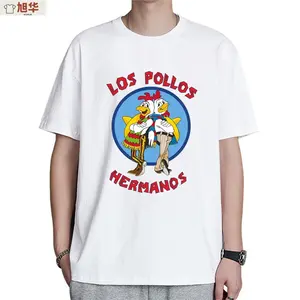 Breaking Bad LOSPOLLOSHERMANOS Gaya yang Sama Better Call Saul Kaos Lengan Pendek Uncle Chicken Pakaian Tee Katun 100% Unisex tee jpceyzvgqt