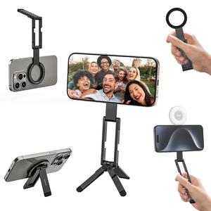 Giá Đỡ Điện Thoại Từ Tính Bỏ Túi, Kiêm Chân Máy Ba Chân Để Bàn Và Gậy Selfie Cầm Tay, Phù Hợp Chụp Ảnh, Quay Video, Livestream, Vlog, Du Lịch, Họp Online, Dùng Cho iPhone Android