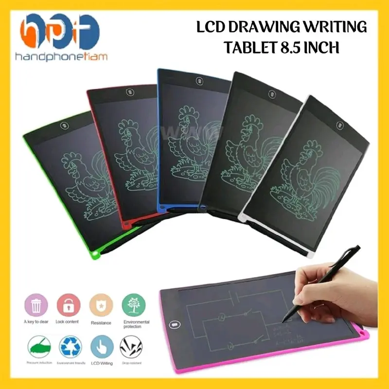 LCD Writing table bord 8.5in drawing pad mainan papan tulis anak 5