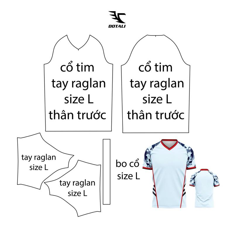 Rập giấy áo cổ tim tay Raglan dùng để làm khuôn rập cắt vải may thành áo, full size từ trẻ em đến người lớn ( size trẻ em ib cho shop ) 2