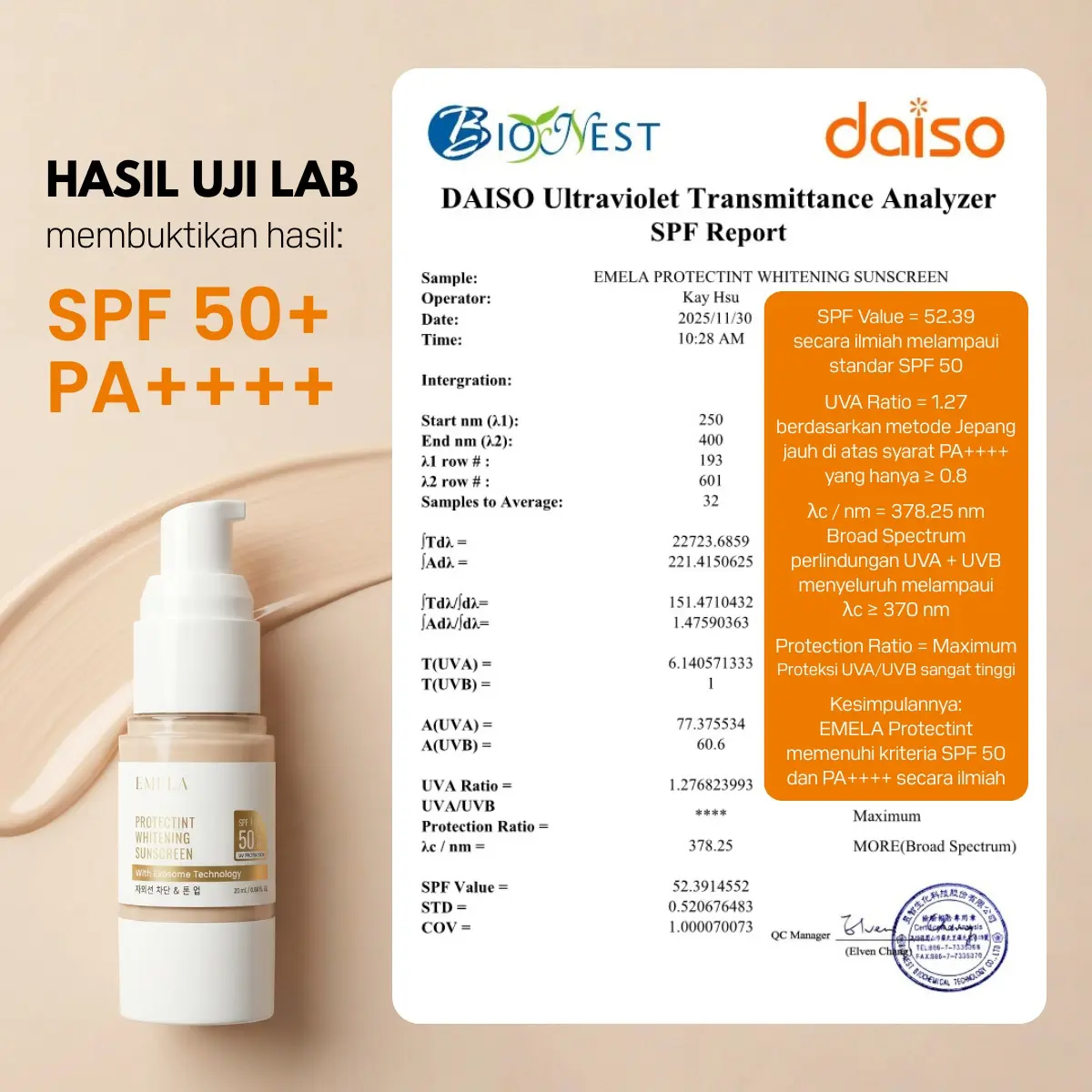 EMELA Protectint Whitening Tinted Sunscreen SPF 50 PA++++ BPOM HALAL 3in1 Hybrid Sunscreen UV Protection, Skincare, Makeup Atasi Kusam Flek Hitam Warna Kulit Tidak Merata