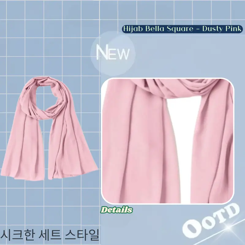 One Set Korean Style (Hijab Cardigan Tas Bahu Rok Plisket) Variasi Baju Setelan Wanita Simple CS002 Nyaman Muslim Panjang Karet Bawahan Pink Putih 3