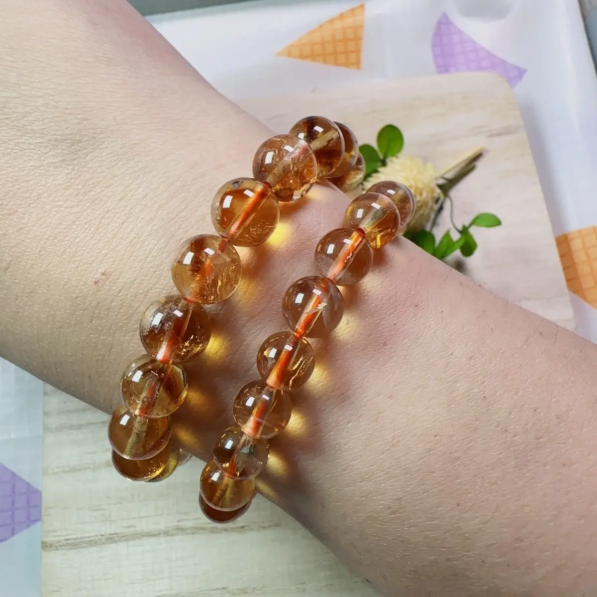 Citrine Pyramid Bracelets Anniversary Engagement Auspicious Wedding Birthday Daily