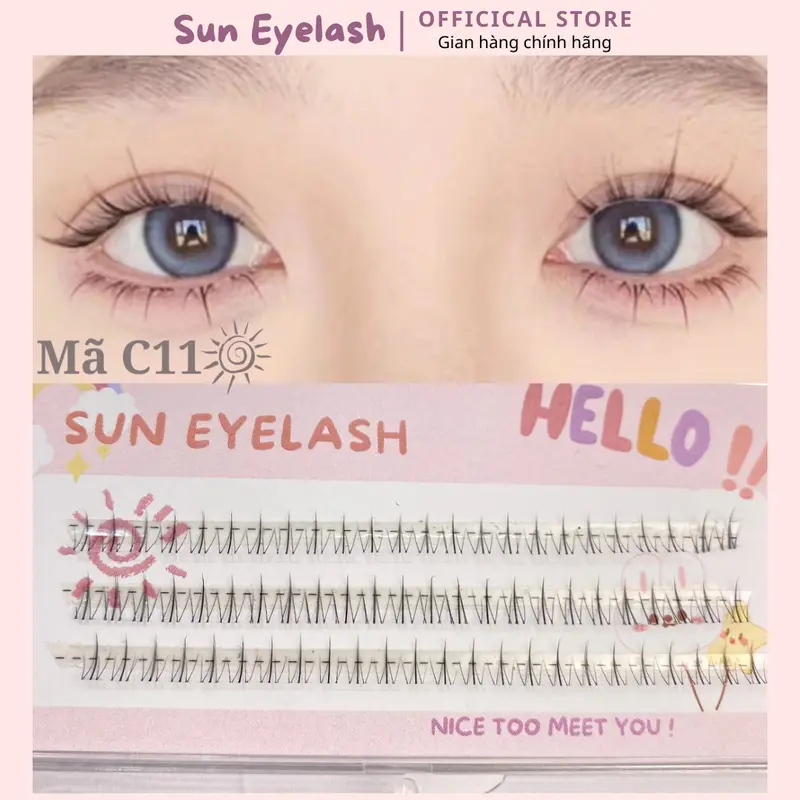 [Tặng keo, nhíp] C11 - Mi dưới hình ngọn lửa phù hợp make Douyin và makeup hàng ngày Trang Điểm Nữ 0