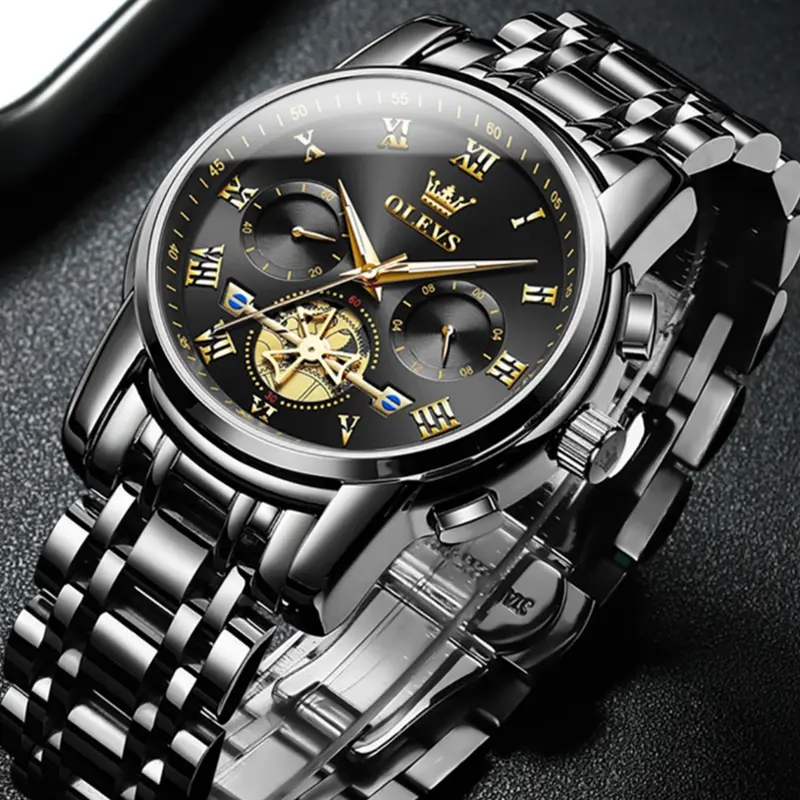 Jam Tangan Pria OLEVS 2859 Anti Air Luminous Analog Chronograph Stainless Steel Men Watch 0